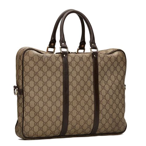 gucci brown leather laptop bag|gucci pre owned laptop bag.